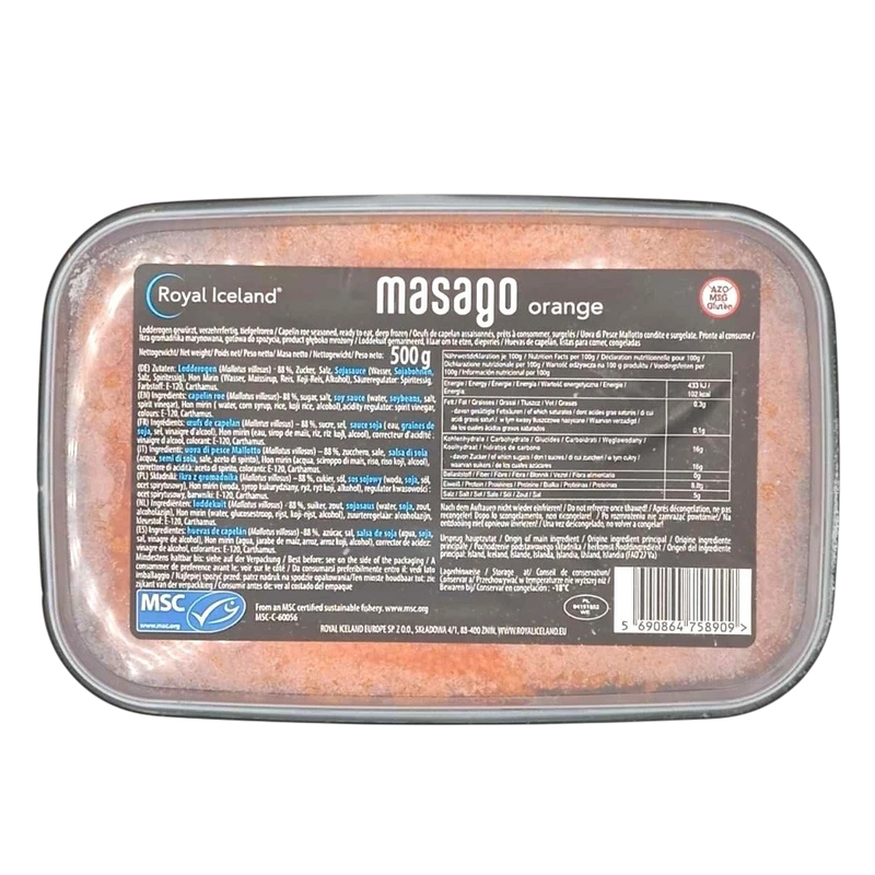 Masago Orange gewürzte Kaviar vom Capelinfisch 500g