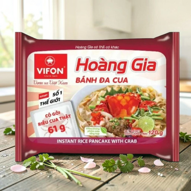 Krabben Instant Reisbandnudeln - Hoang Gia 120g (Braun)