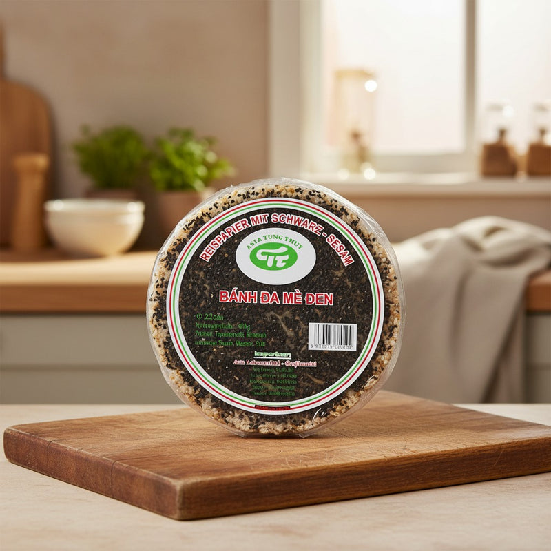Reispapier mit schwarzem Sesam 400g(Bánh đa mè đen)