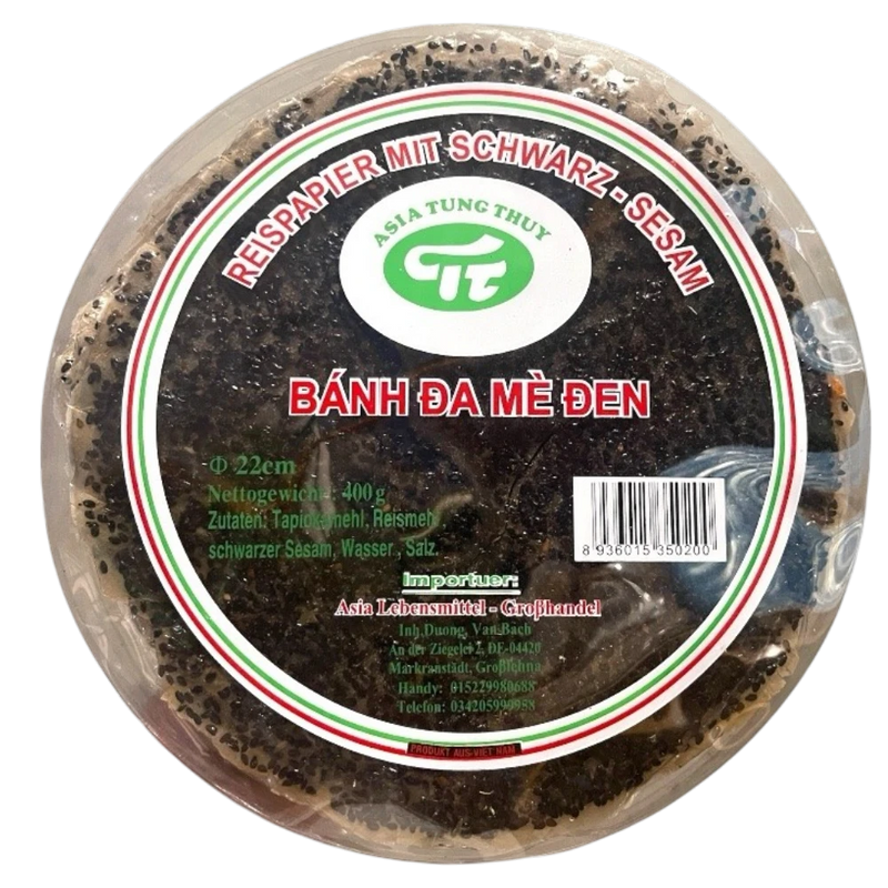 Reispapier mit schwarzem Sesam 400g(Bánh đa mè đen)
