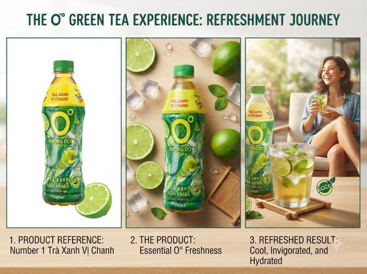 Grüner Tee Zitronen Geschmack (Trà xanh không độ)