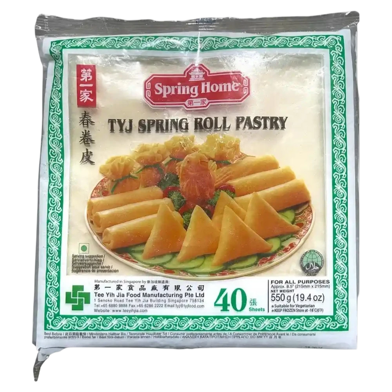 Frühlingsrollenteig, 40 Blatt 21,5 x 21,5 cm, viereckig 550g