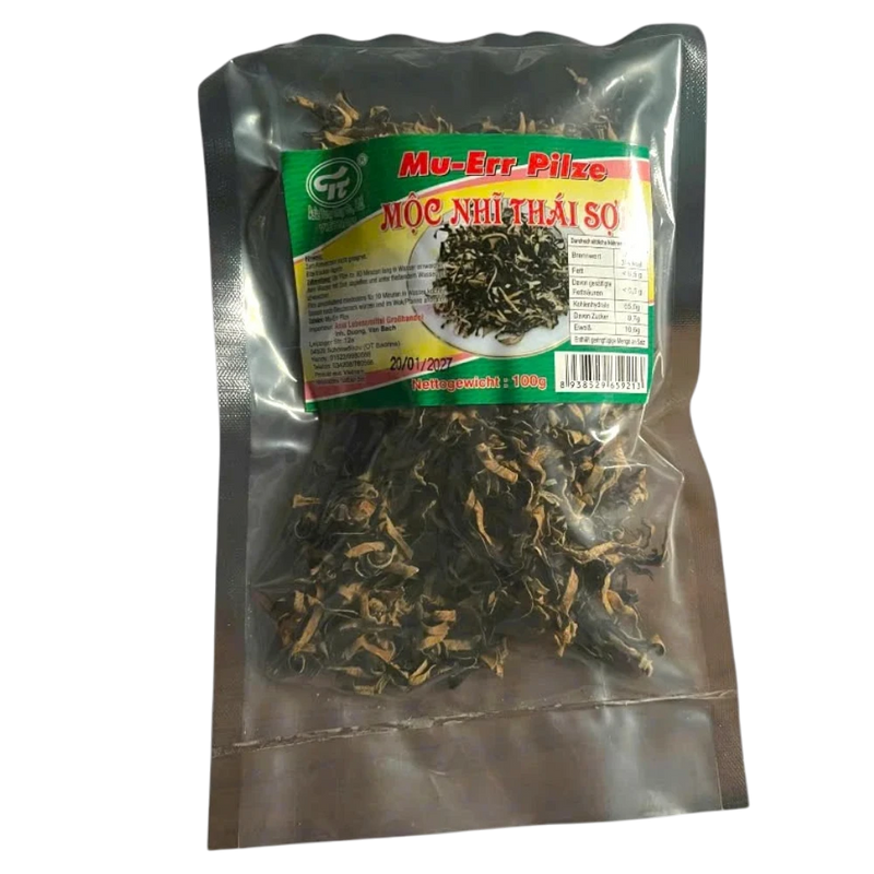 Geschnittene Mu-Err Pilze Asia 100g (Mộc nhĩ thái sợi)