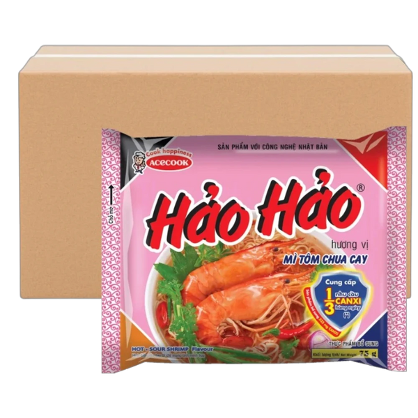 HaoHao Instant-Nudeln Scharf-sauer Garnele 30x77g -1 Karton