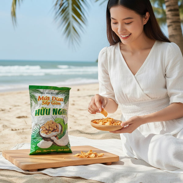 Knusprige getrocknete Kokosstreifen aus Vietnam 275g (Dừa bào sợi)