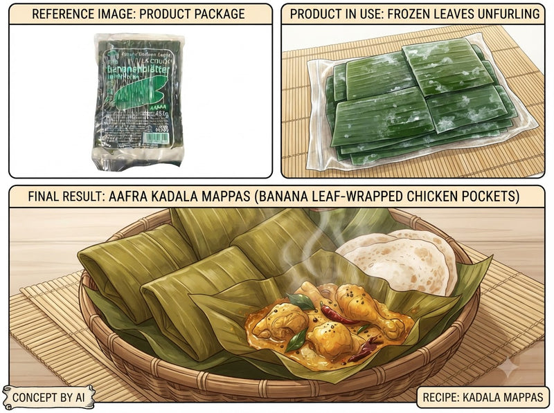 Tiefgefrorenes Bananenblätter 500g (Lá chuối)