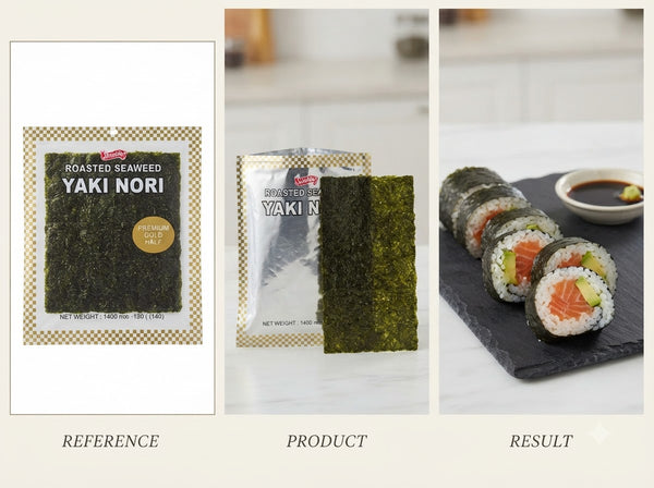 Yaki Sushi Nori Zenkei- Premium-Gold - Ganz Blätter 50pcs (Lá nguyên 50 cái)