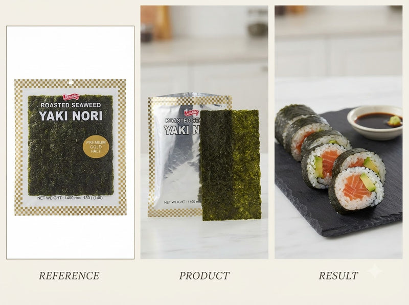 Yaki Sushi Nori Zenkei- Premium-Gold - Ganz Blätter 50pcs (Lá nguyên 50 cái)